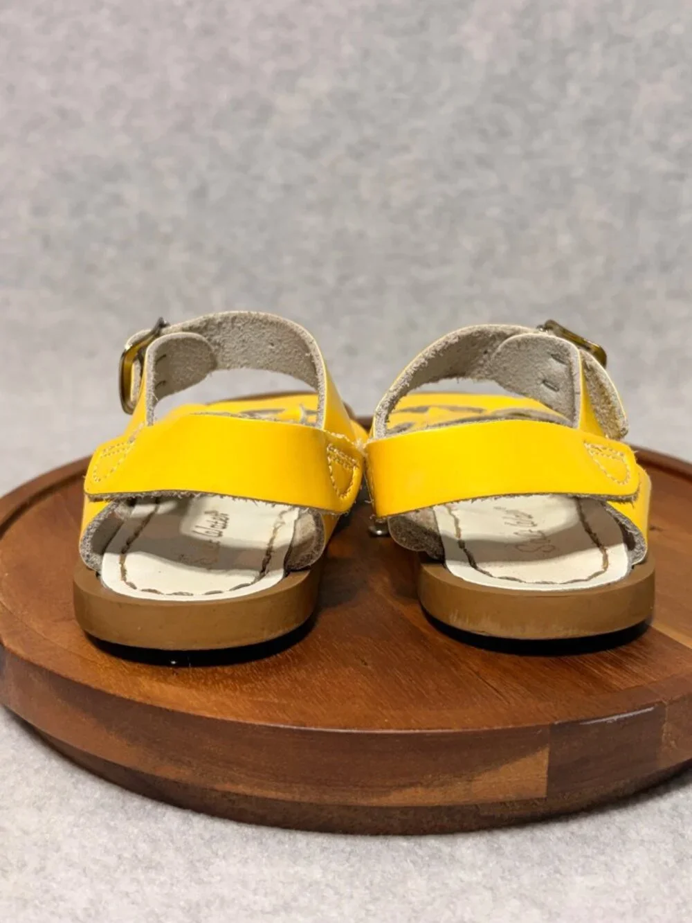 Salt Water Sandals Toddler 7 Yellow Leather Adjustable Buckle Straps Rubber Sole